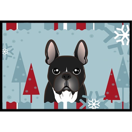 Jensendistributionservices Winter Holiday French Bulldog Indoor & Outdoor Mat, 18 x 27 in. MI2556719